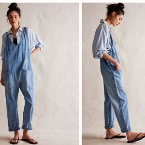 Free People Denim Blue Jumpsuit